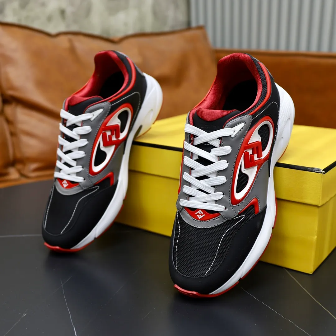 FENDI men's shoes 💰760💰 - High-end quality original items 🔍🔍🔍 casual sports shoes - Upper: 🔝 Napa calfskin, silk calfskin, brand canvas cloth, shoe body sewn with brand plastic totem - Lining: brand canvas - Outsole: ultra-light TPU foam rubber; two-color molded outsole -Ultra-high quality control and fine workmanship: outstanding (high-end, extravagance, grade) -Size: 39-44 (38, 45, can be customized)